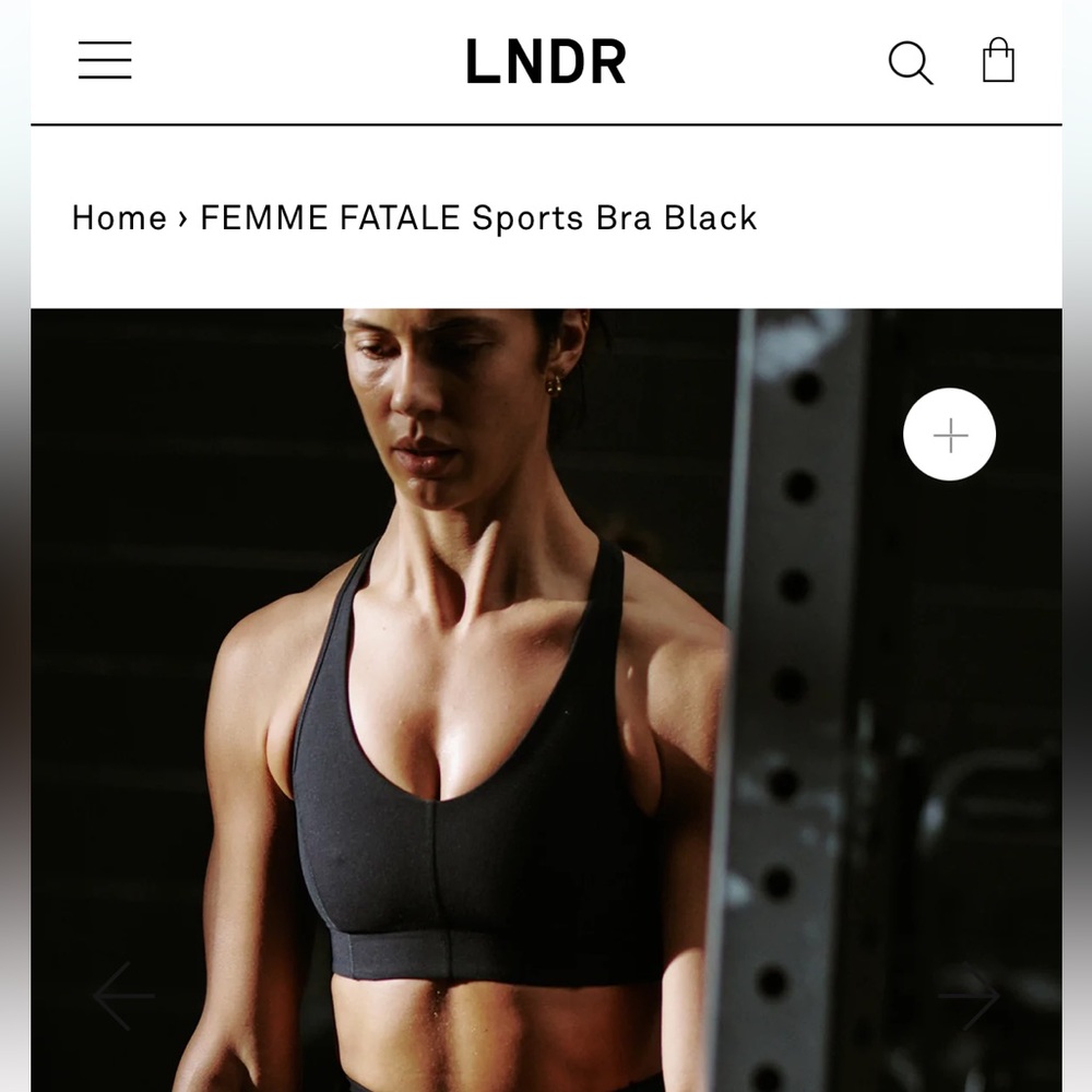 BNWT LNDR FEMME FATALE luxury supportive sports bra black